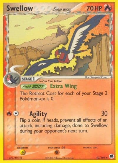 Swellow (Delta Species) Dragon Frontiers Pokemon card