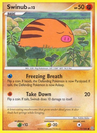 Swinub Stormfront Pokemon card