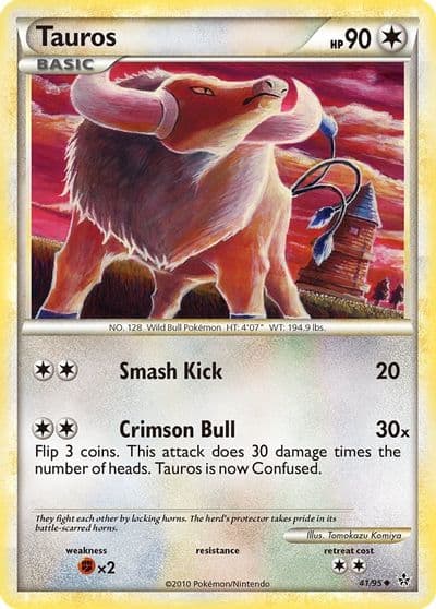 Tauros Unleashed Pokemon card