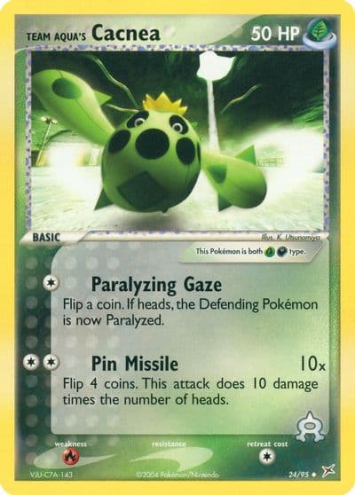 Team Aqua's Cacnea Team Magma vs Team Aqua Pokemon card
