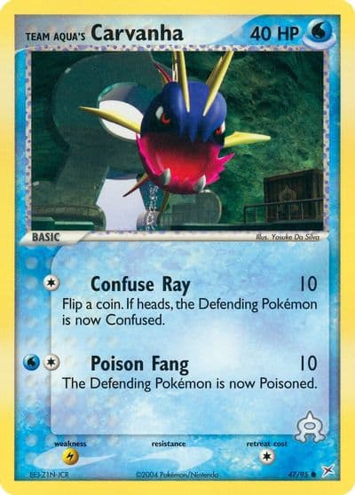 Team Aqua's Carvanha Team Magma vs Team Aqua Pokemon card