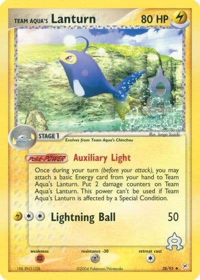 Team Aqua's Lanturn Team Magma vs Team Aqua Pokemon card