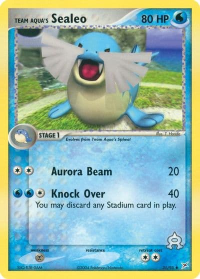 Team Aqua's Sealeo Team Magma vs Team Aqua Pokemon card
