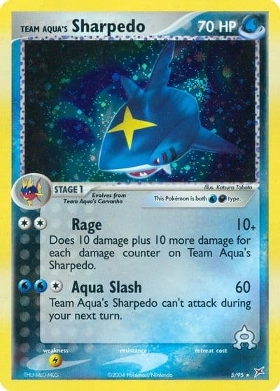 Team Aqua's Sharpedo Team Magma vs Team Aqua Pokemon card