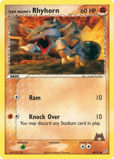 Team Magma's Rhyhorn Team Magma vs Team Aqua Pokemon card