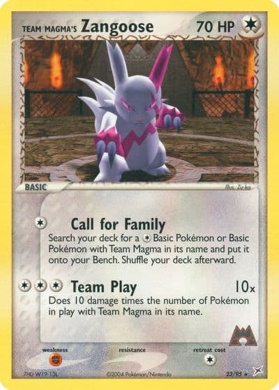 Team Magma's Zangoose Team Magma vs Team Aqua Pokemon card