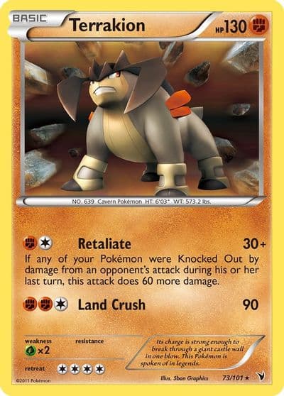 Terrakion Noble Victories Pokemon card