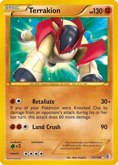 Terrakion Boundaries Crossed Pokemon card