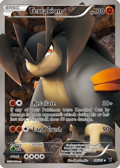 Terrakion (99 Full Art) Noble Victories Pokemon card