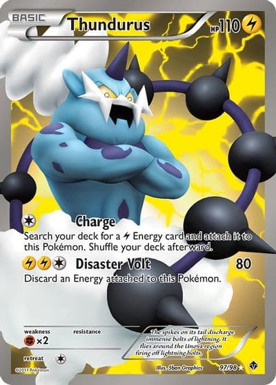 Thundurus (97 Full Art) Emerging Powers Pokemon card