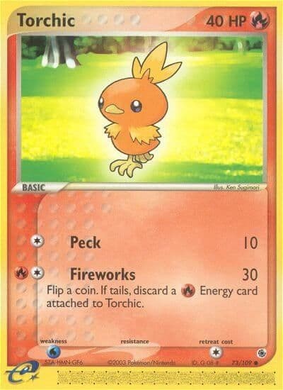 Torchic Ruby and Sapphire Pokemon card