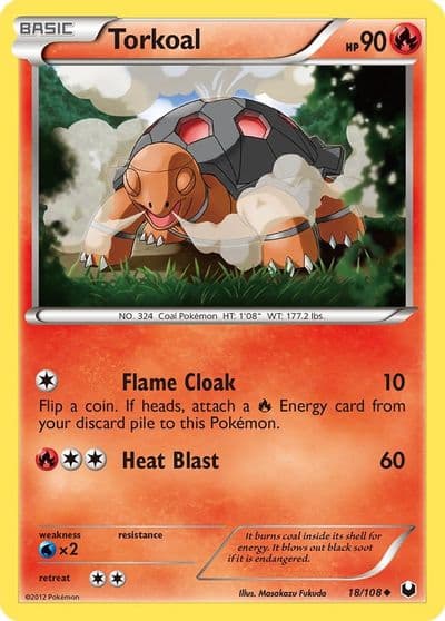 Torkoal Dark Explorers Pokemon card