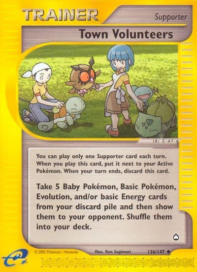 Town Volunteers Aquapolis Pokemon card