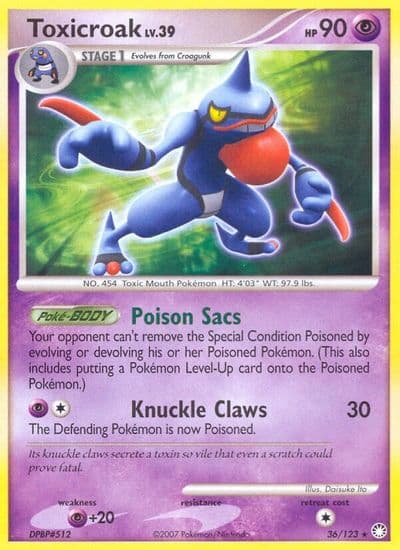 Toxicroak Mysterious Treasures Pokemon card