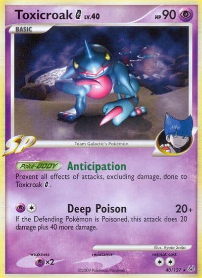Toxicroak G Platinum Pokemon card