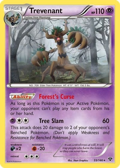 Trevenant XY Base Set Pokemon card