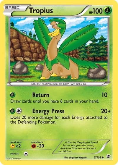Tropius Plasma Blast Pokemon card
