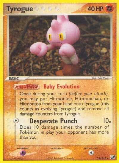 Tyrogue Unseen Forces Pokemon card