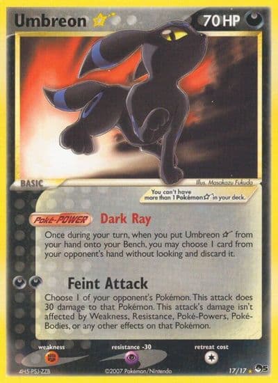 Umbreon Star POP Series 5 Pokemon card