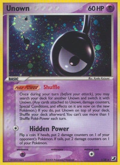 Unown (!) Unseen Forces Pokemon card