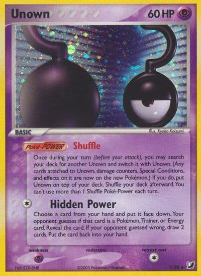 Unown (?) Unseen Forces Pokemon card
