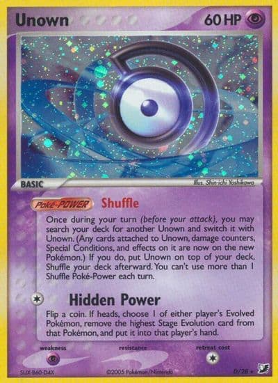 Unown (D) Unseen Forces Pokemon card