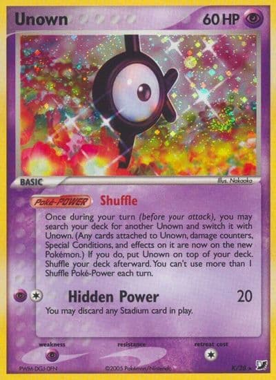 Unown (K) Unseen Forces Pokemon card
