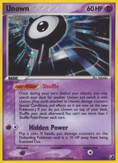 Unown (L) Unseen Forces Pokemon card