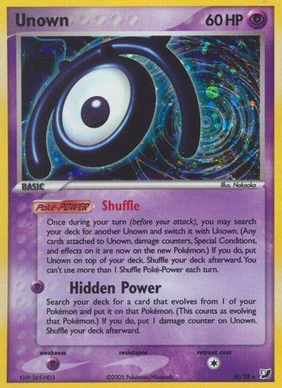 Unown (M) Unseen Forces Pokemon card