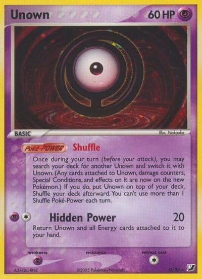 Unown (O) Unseen Forces Pokemon card