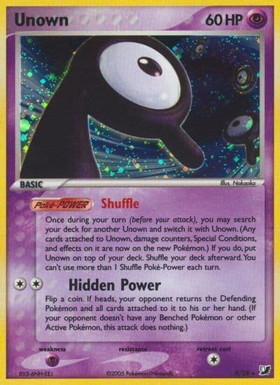 Unown (R) Unseen Forces Pokemon card