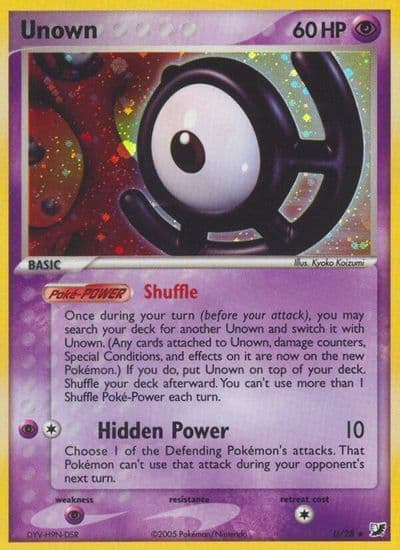 Unown U Unseen Forces Pokemon card