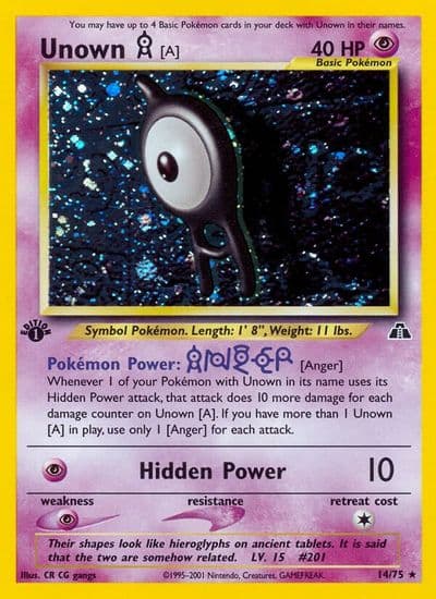 Unown [A] (14) Neo Discovery Pokemon card