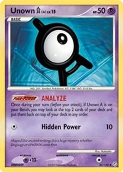 Unown [A] Diamond and Pearl Pokemon card