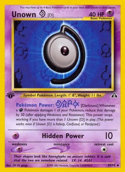 Unown [D] Neo Discovery Pokemon card
