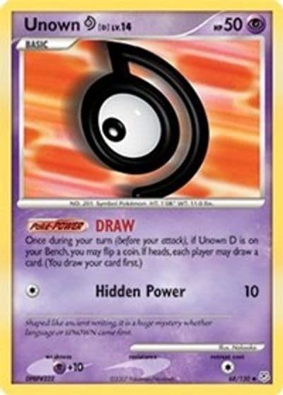Unown [D] Diamond and Pearl Pokemon card