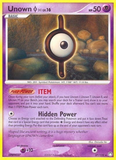 Unown [I] Mysterious Treasures Pokemon card