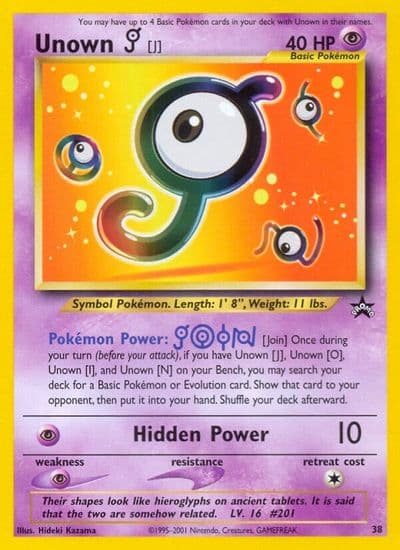 Unown [J] WoTC Promo Pokemon card