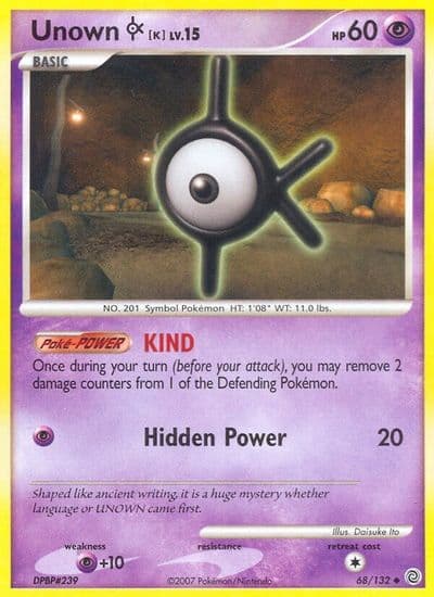 Unown [K] Secret Wonders Pokemon card