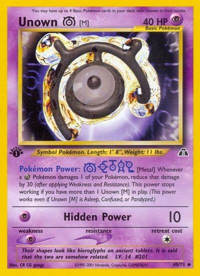 Unown [M] Neo Discovery Pokemon card