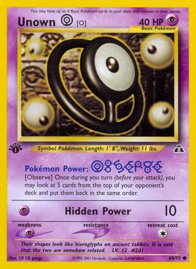 Unown [O] Neo Discovery Pokemon card