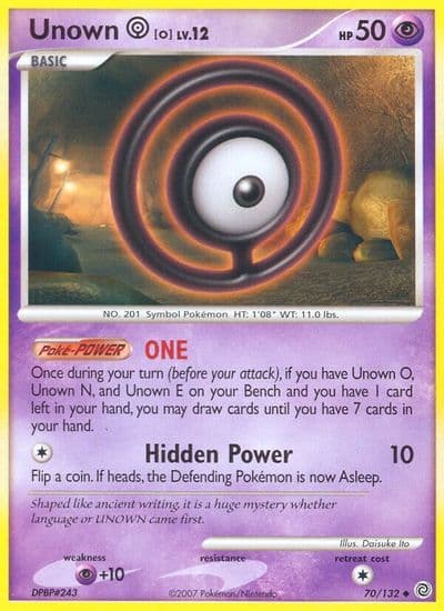 Unown [O] Secret Wonders Pokemon card