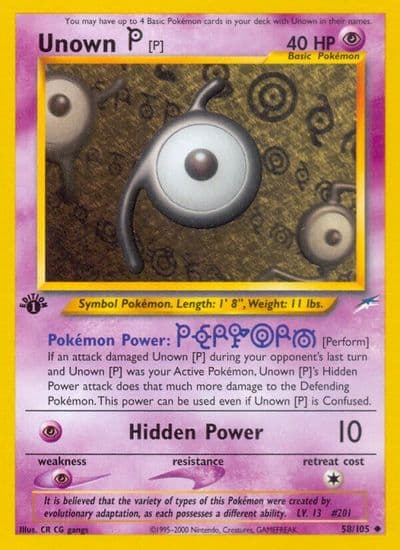 Unown [P] Neo Destiny Pokemon card