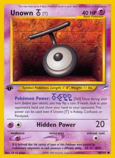 Unown [T] Neo Destiny Pokemon card