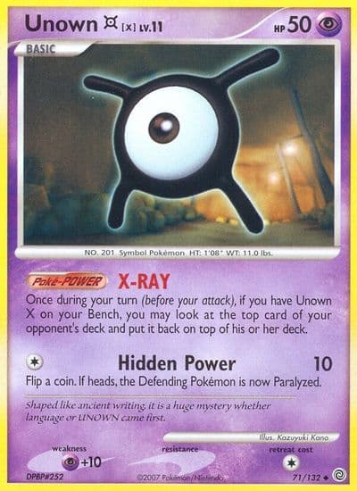 Unown [X] Secret Wonders Pokemon card