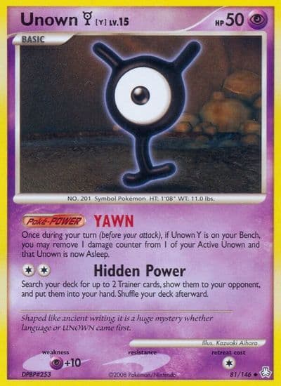 Unown (Y) Legends Awakened Pokemon card