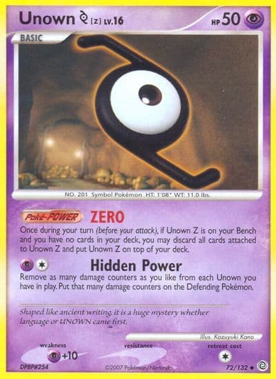 Unown [Z] Secret Wonders Pokemon card