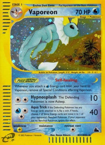 Vaporeon (H31) Skyridge Pokemon card