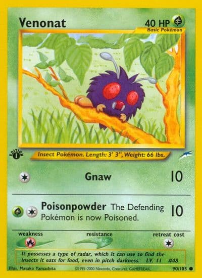 Venonat Neo Destiny Pokemon card