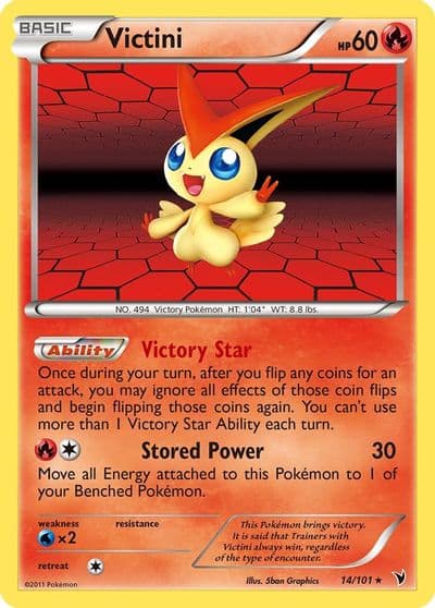 Victini (14) Noble Victories Pokemon card